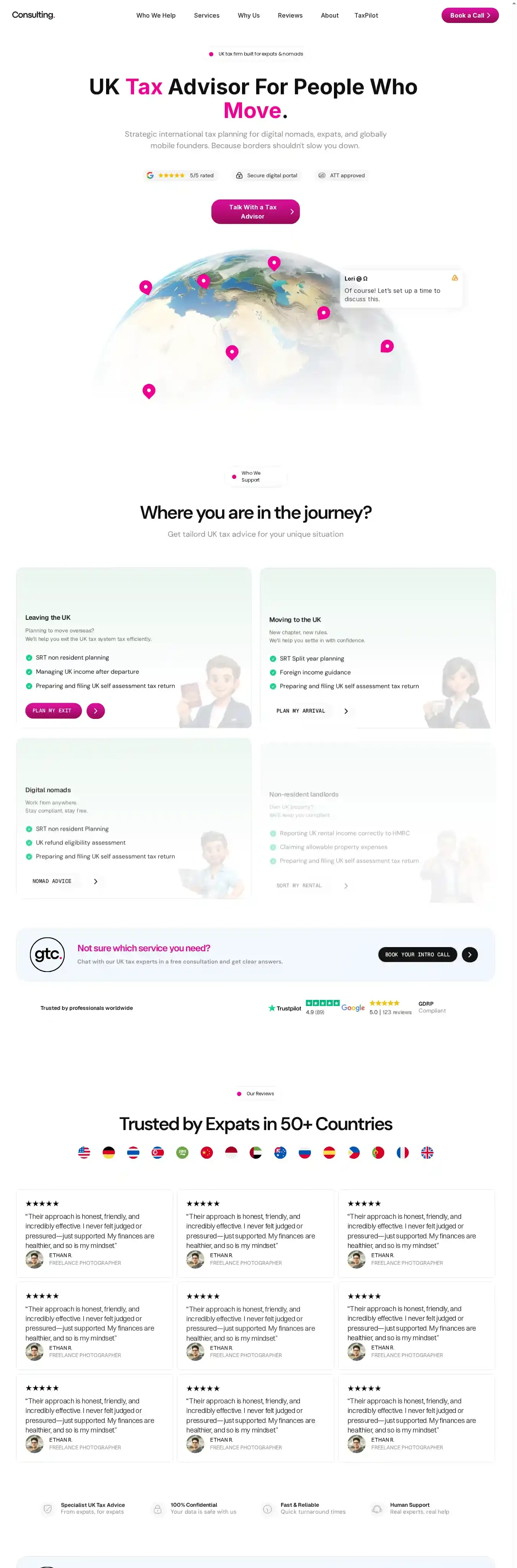 Try Consult home page on desktop