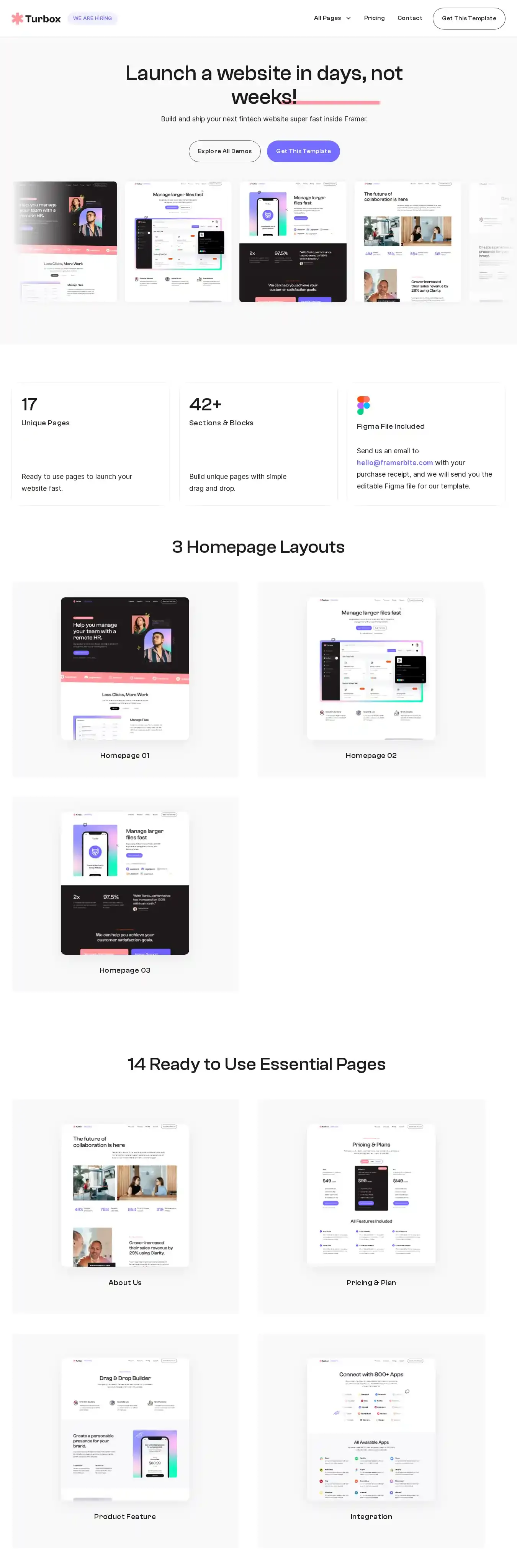 Turbox home page on desktop