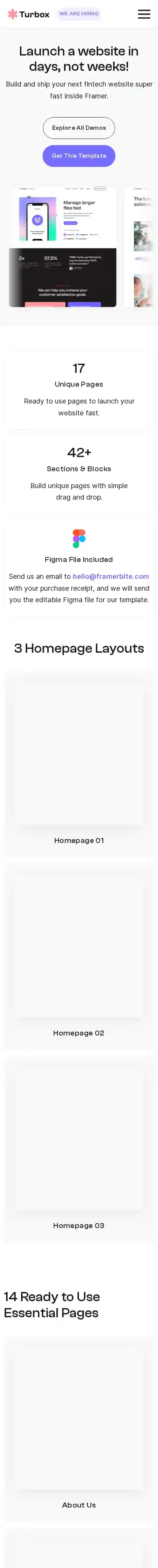 Turbox home page on mobile