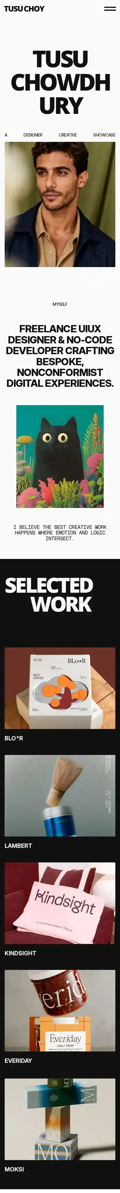 Tusu home page on mobile