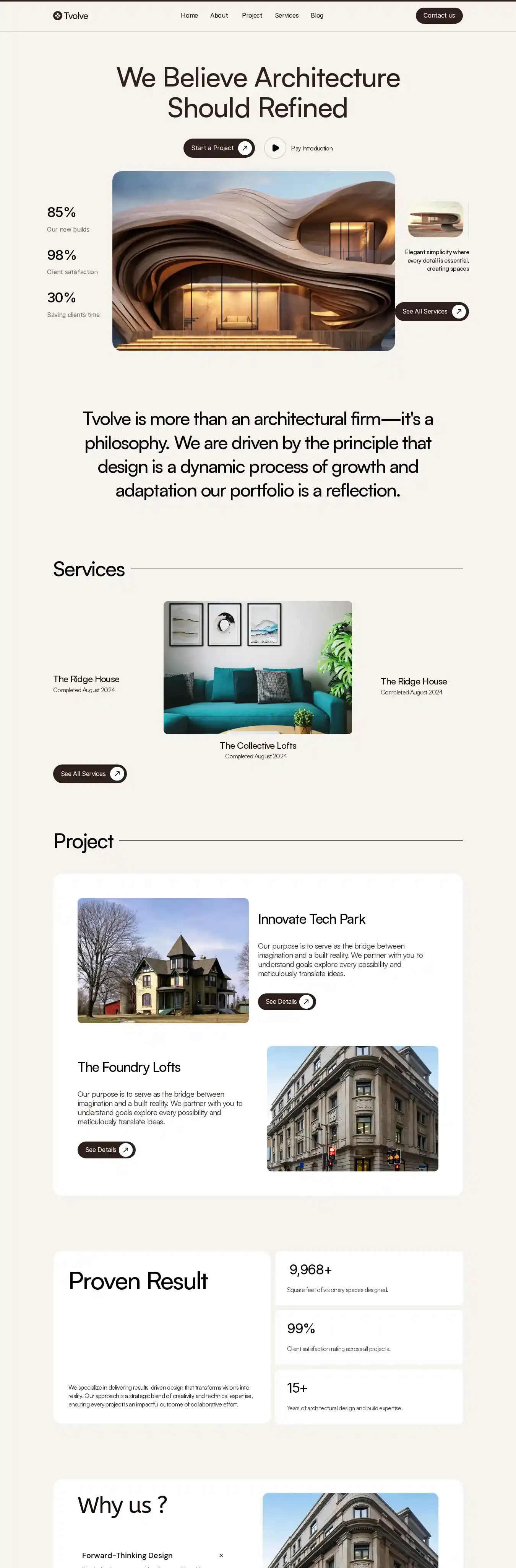 Tvolve home page on desktop
