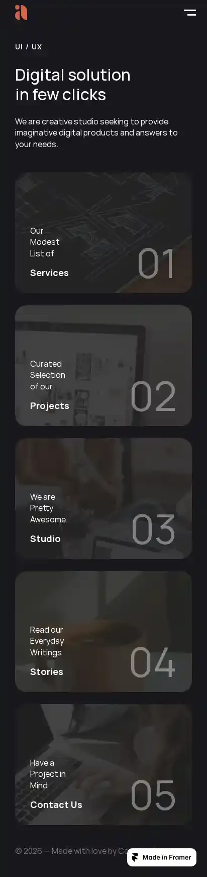 Uconi home page on mobile