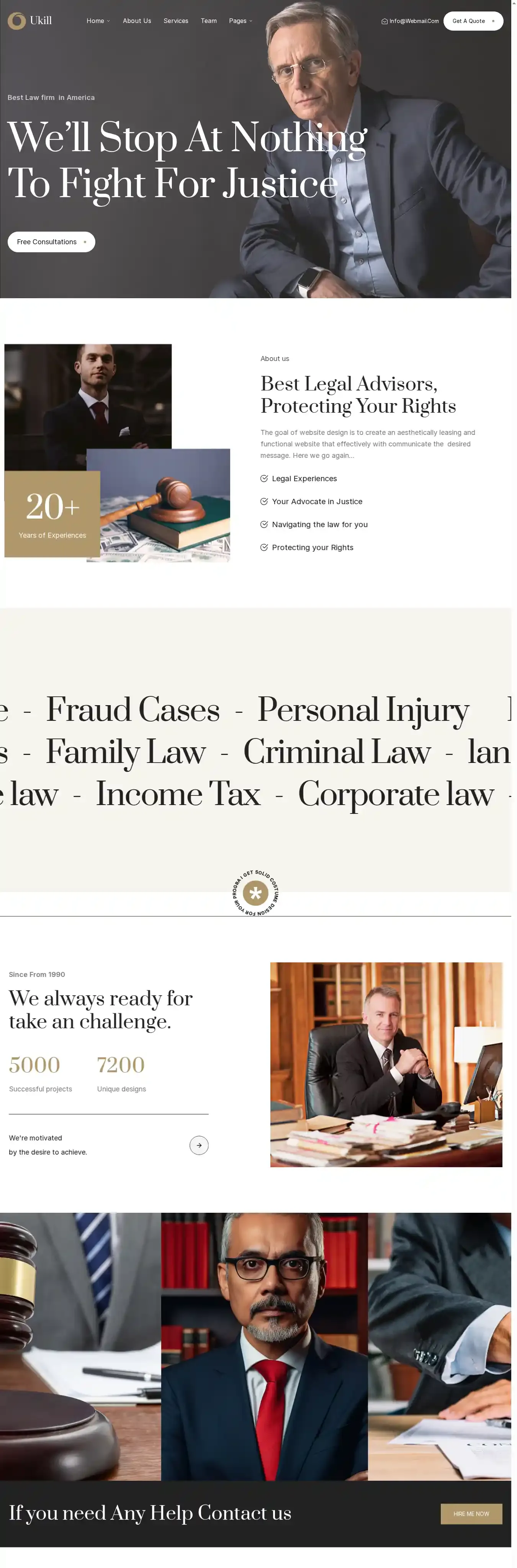 Ukil — Law Firm home page on desktop