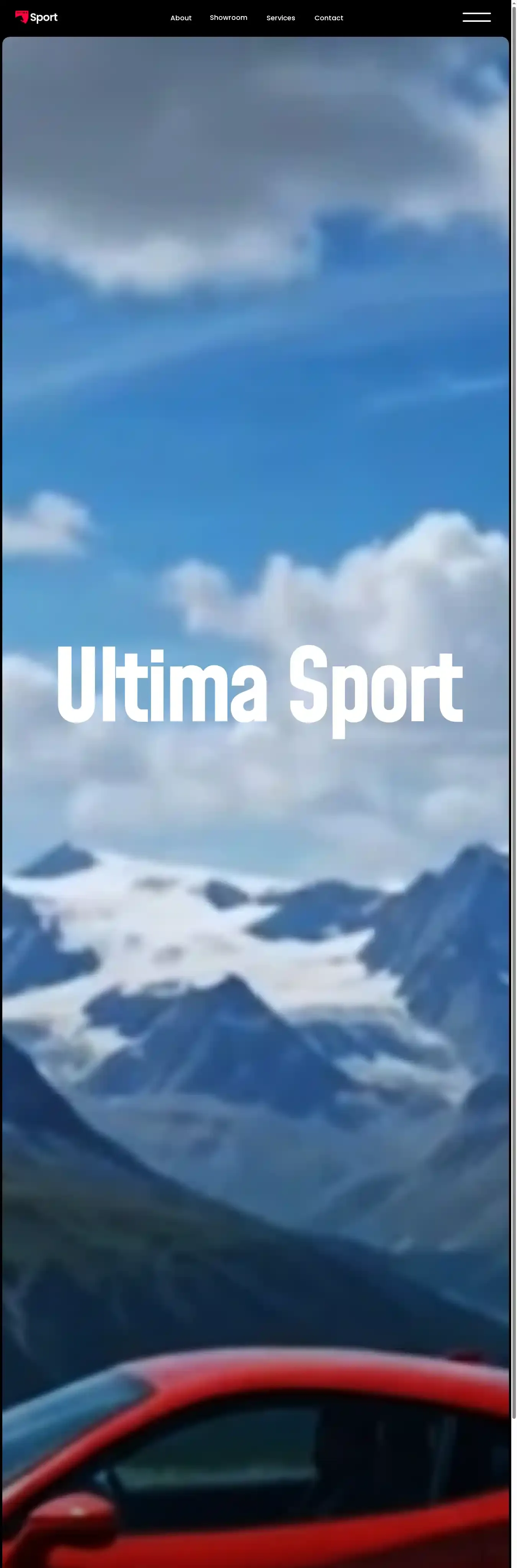 Ultima Sport home page on desktop