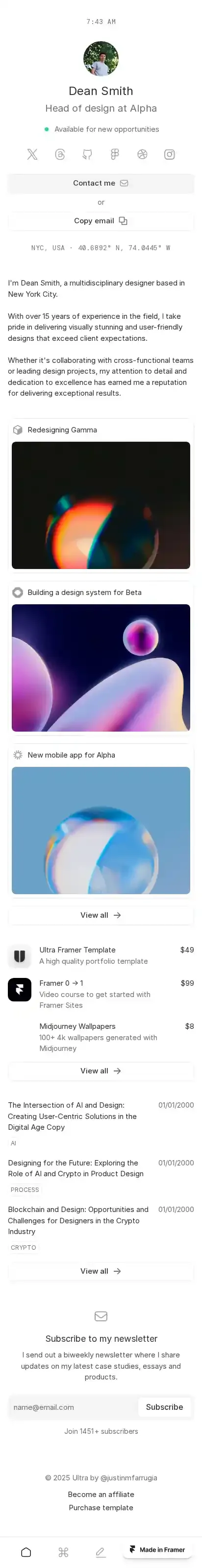 Ultra home page on mobile