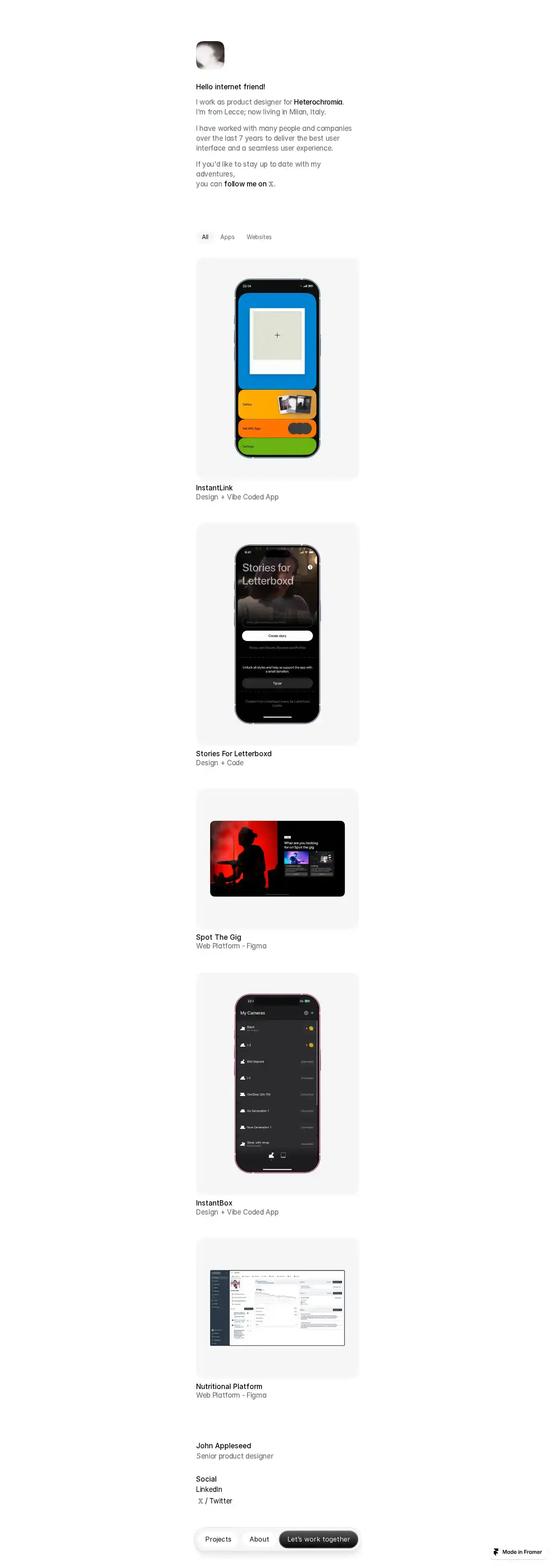 UltraMinimal home page on desktop