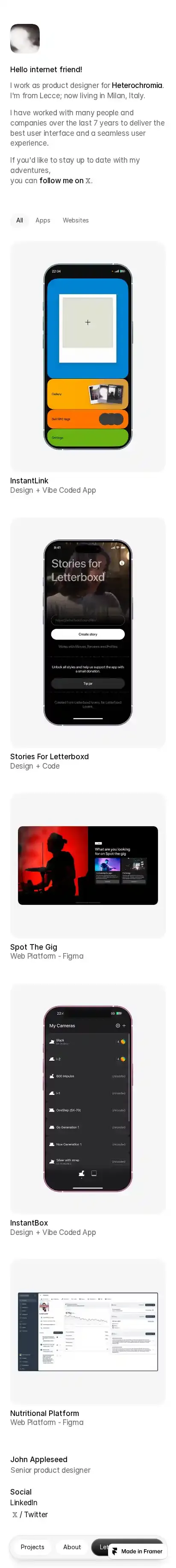 UltraMinimal home page on mobile