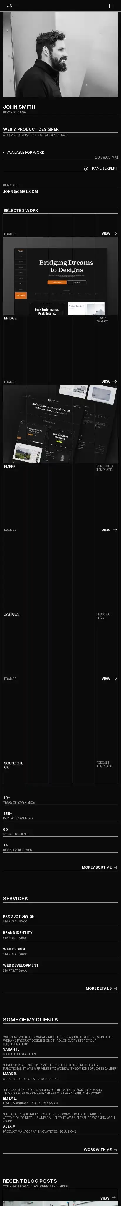 Umbra home page on mobile