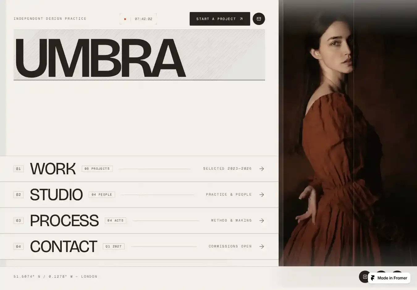 Umbrall home page on desktop