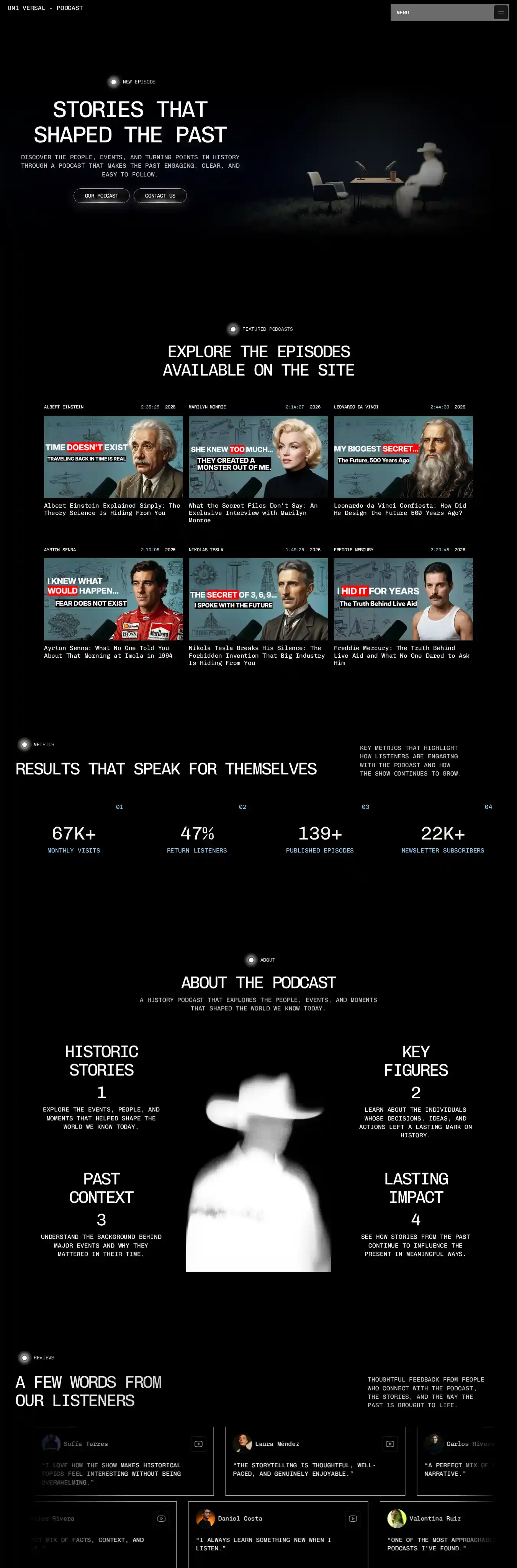 Un1 Versal home page on desktop