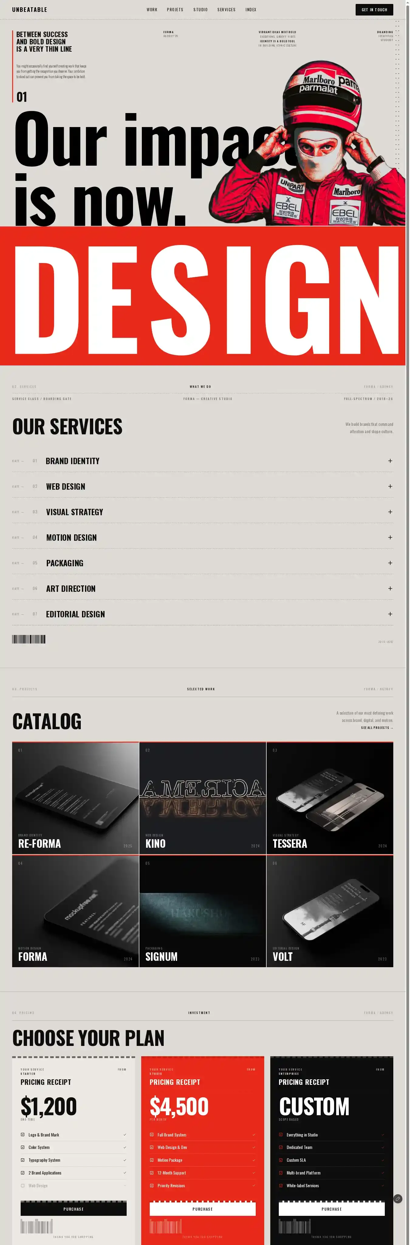 Unbeatable home page on desktop
