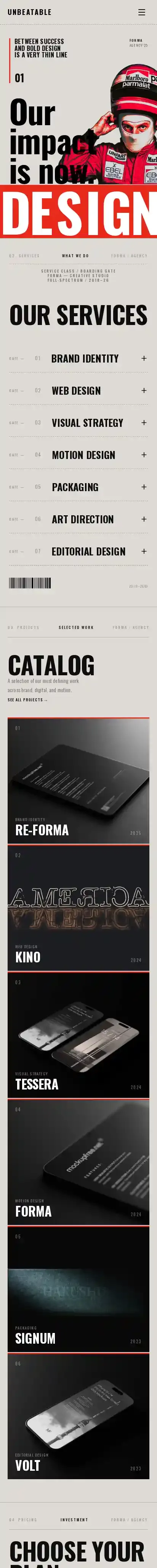 Unbeatable home page on mobile