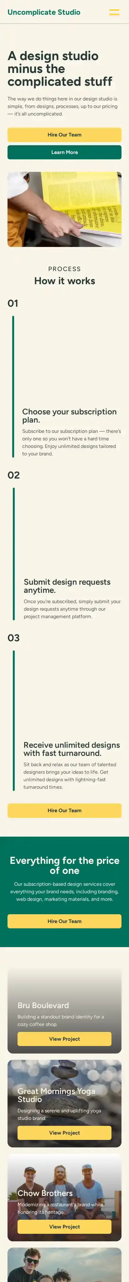 Uncomplicate home page on mobile