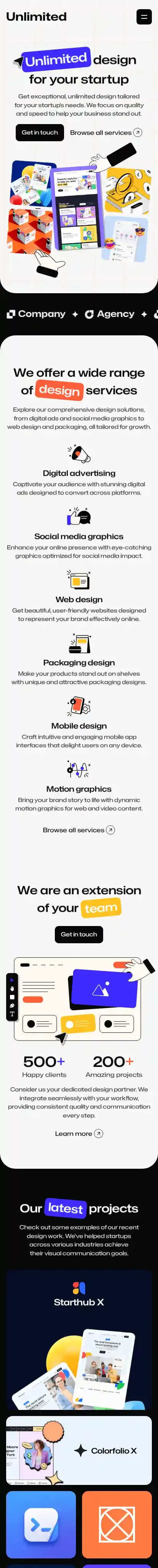 Unlimited home page on mobile