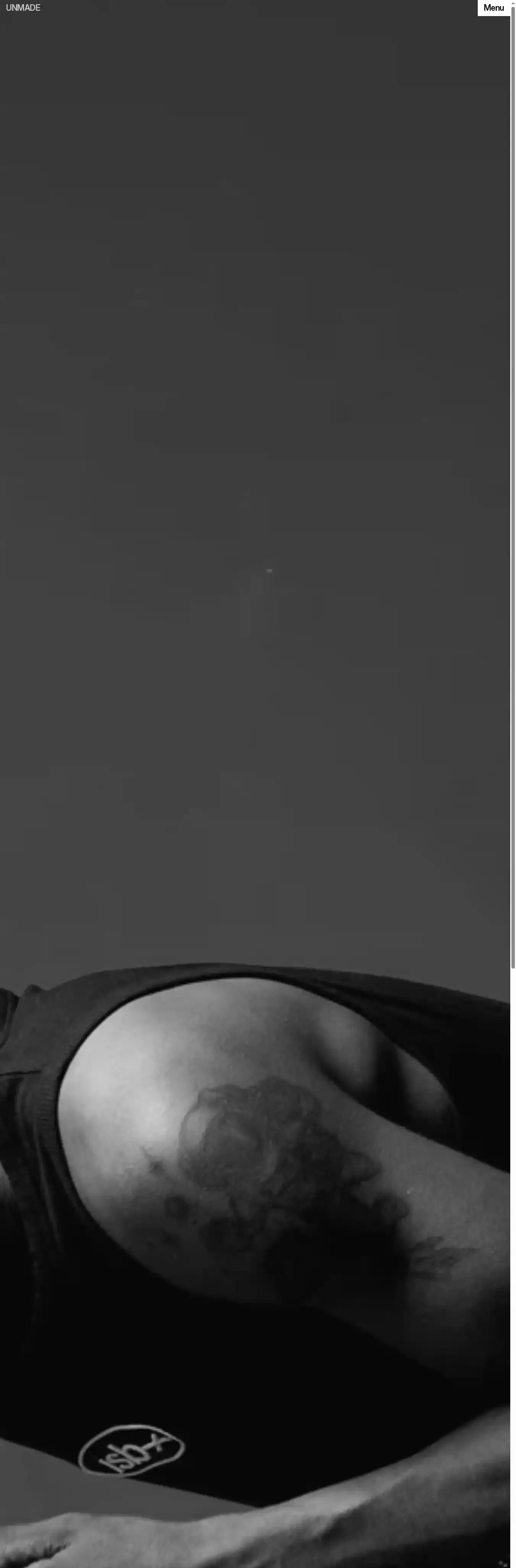 Unmade home page on desktop