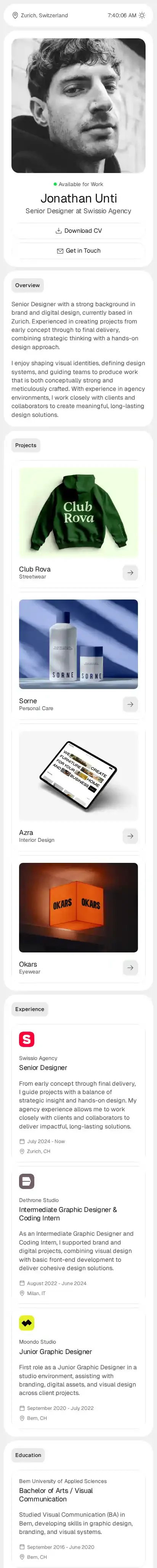 Unti home page on mobile