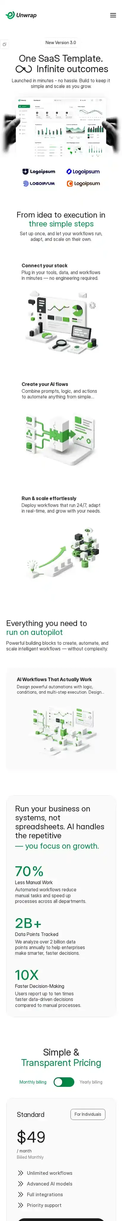 Unwrap home page on mobile
