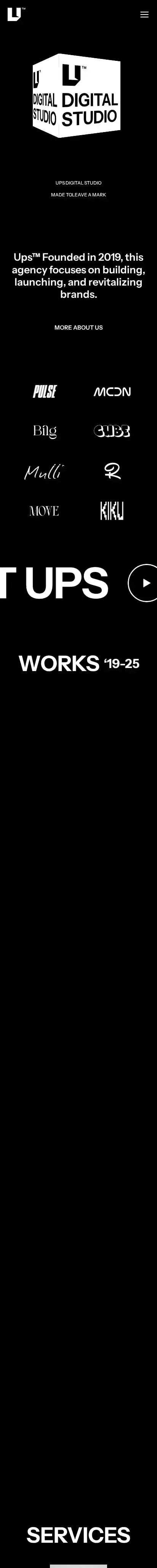 Ups X home page on mobile