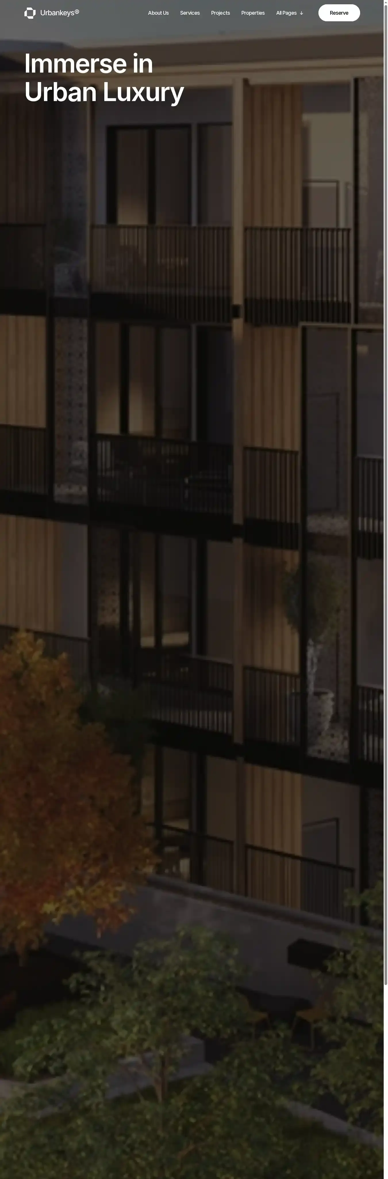 Urban Luxury home page on desktop