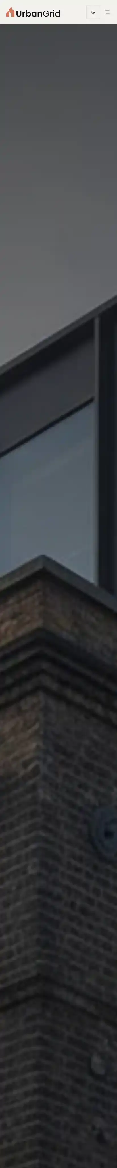 UrbanGrid home page on mobile