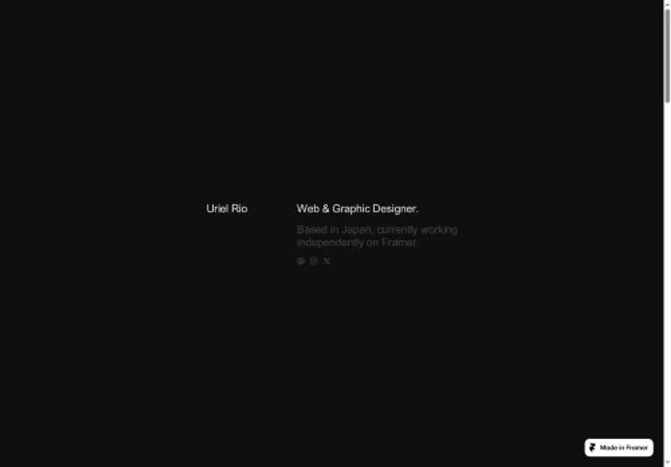 Uriel home page on desktop