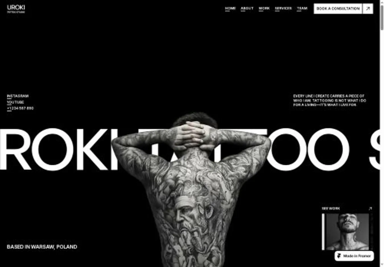 Uroki home page on desktop