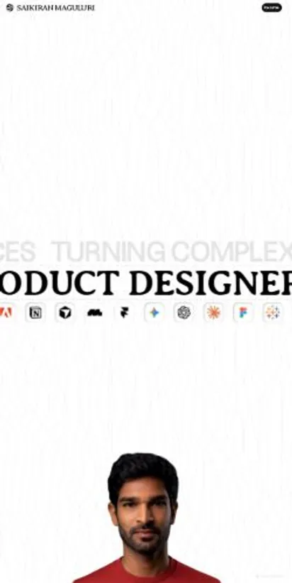 UX motion Designer home page on mobile