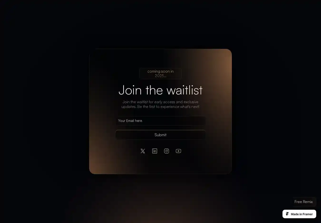 Vaen home page on desktop