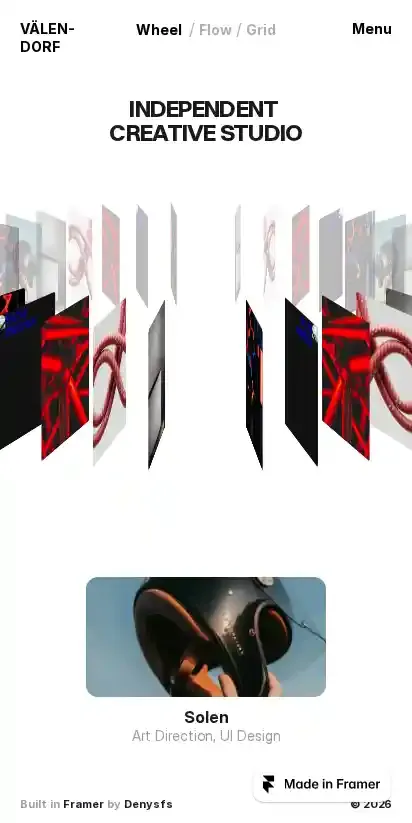 Valen-Dorf home page on mobile