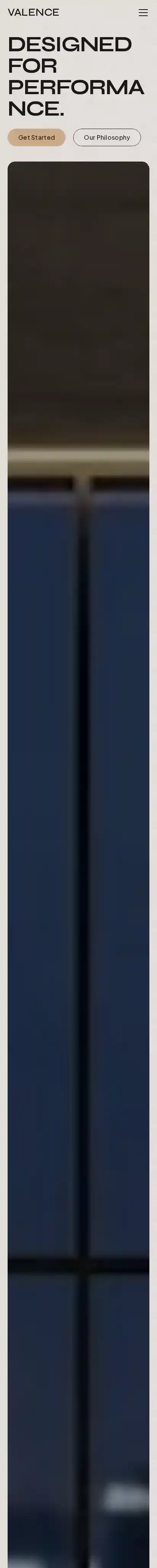VALENCE home page on mobile