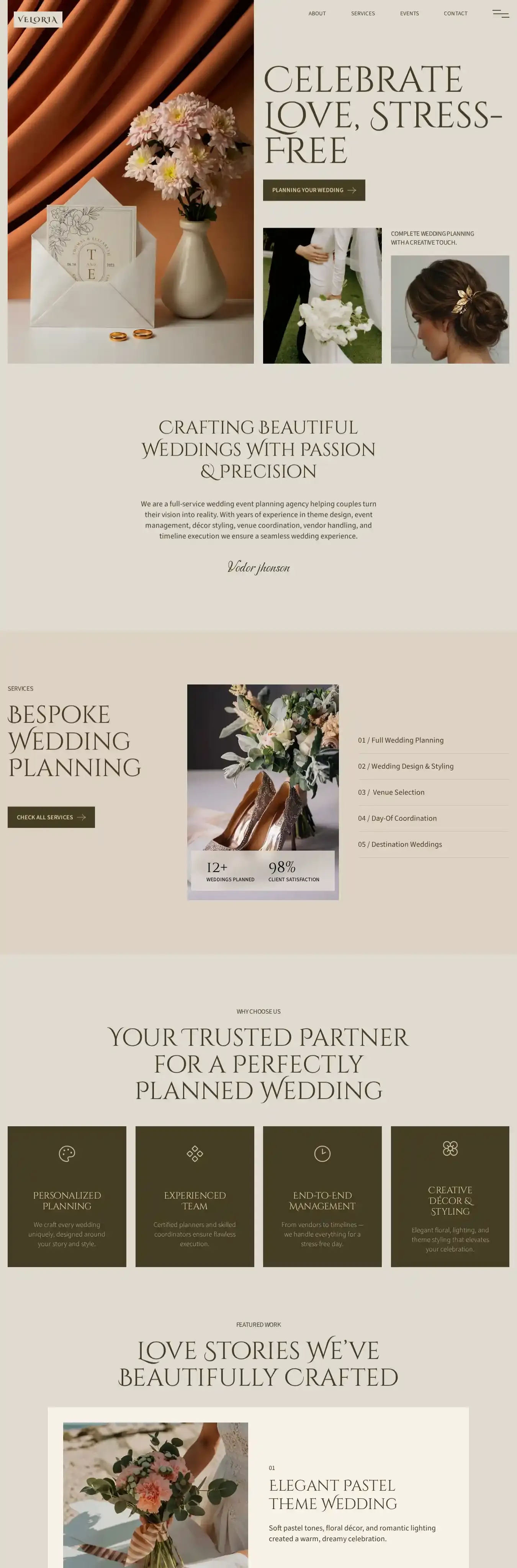 Valoria home page on desktop