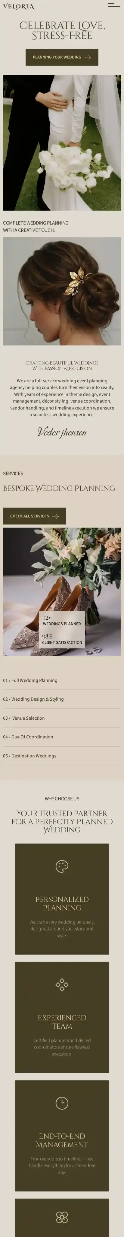 Valoria home page on mobile