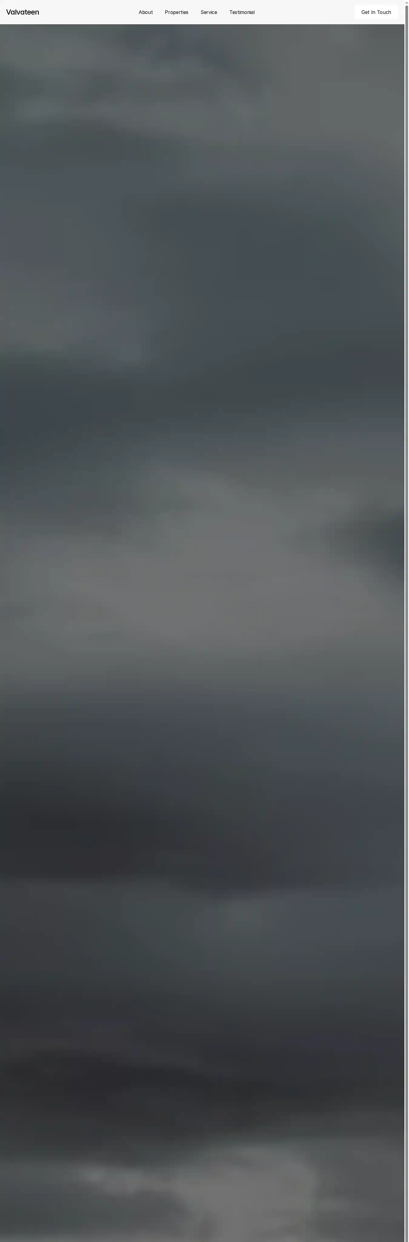 Valvateen home page on desktop