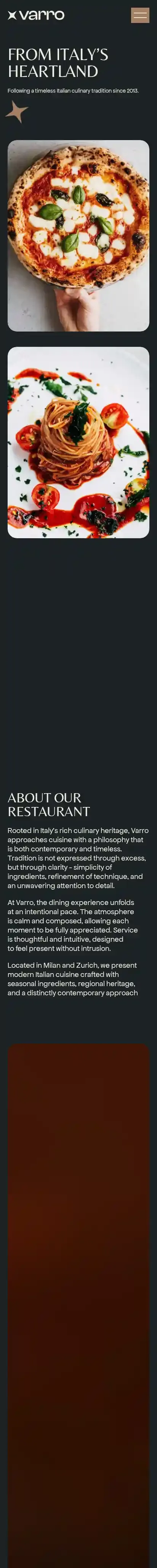 Varro home page on mobile