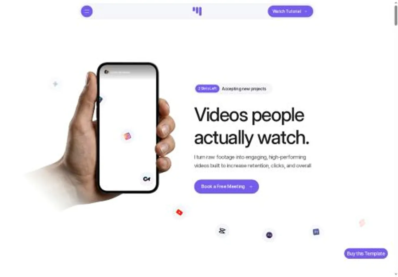 Veditor home page on desktop