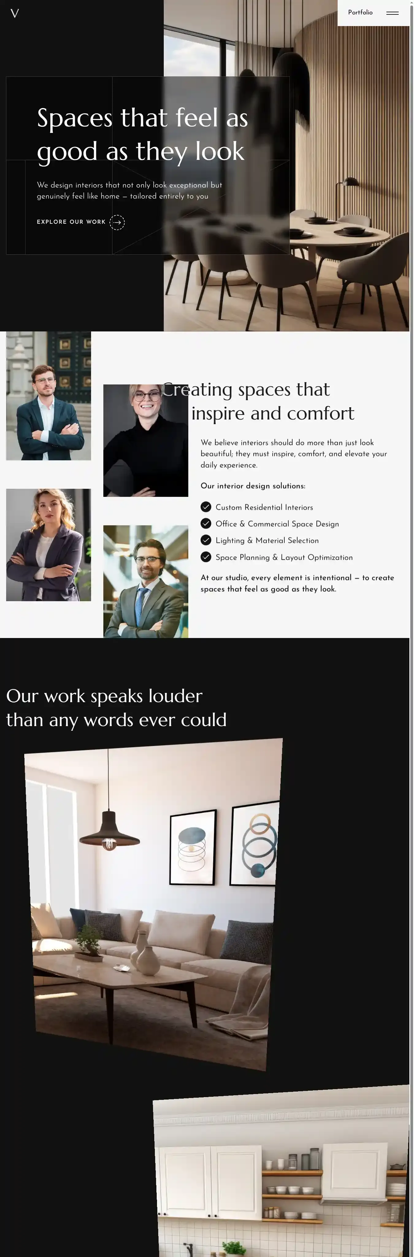 VeellMan home page on desktop