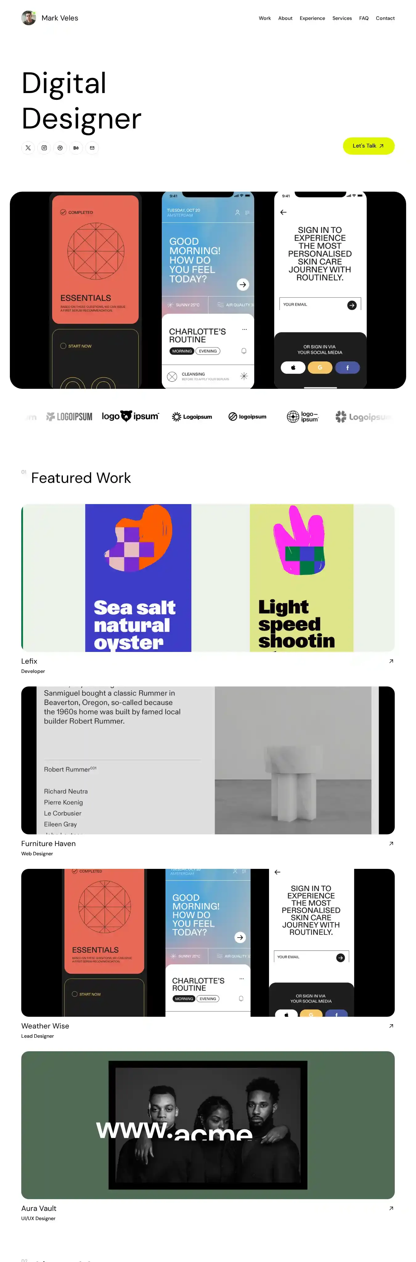 VELES home page on desktop