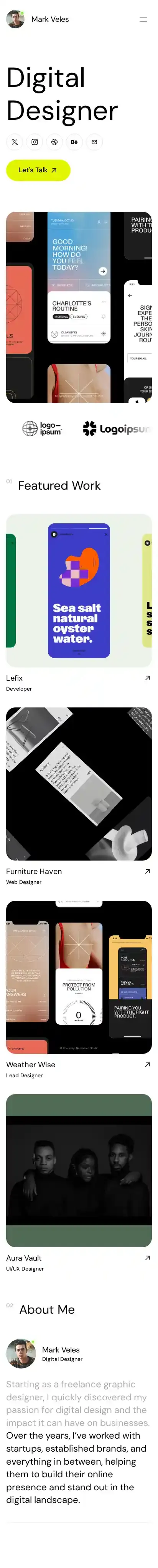 VELES home page on mobile