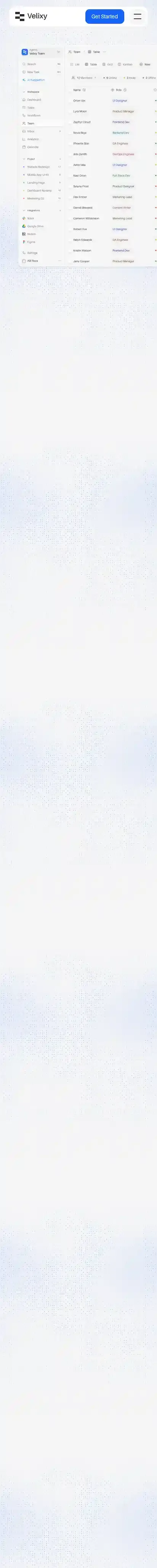 Velixy home page on mobile