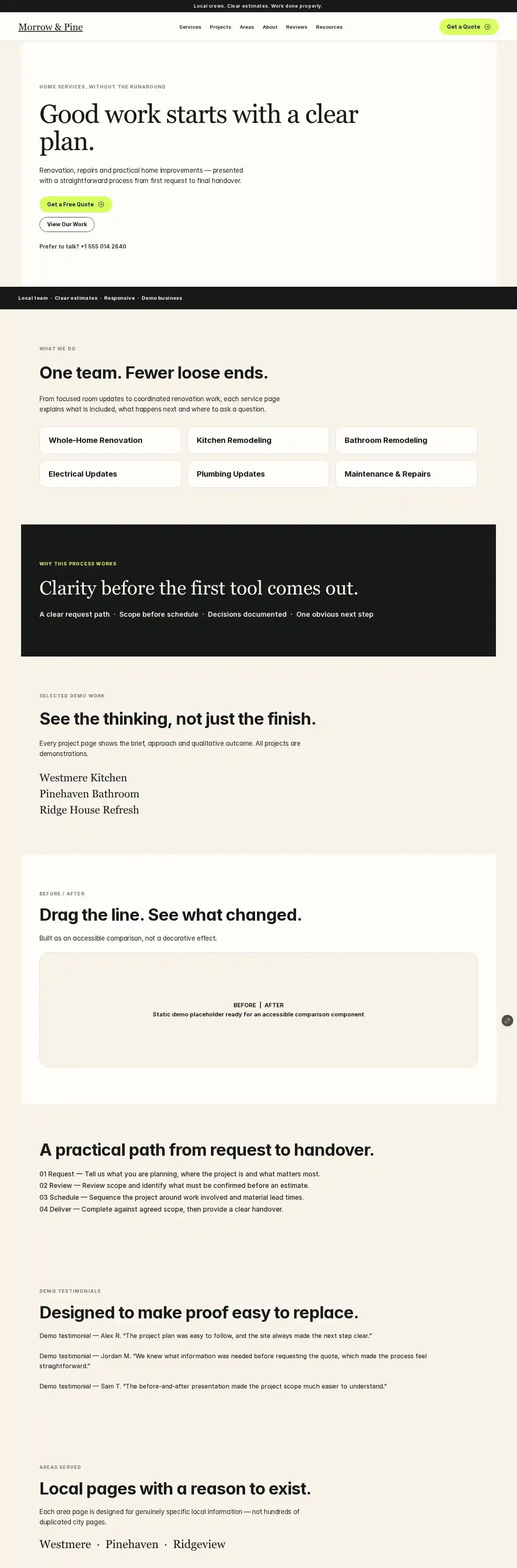 VELNORYS LocalPro home page on desktop