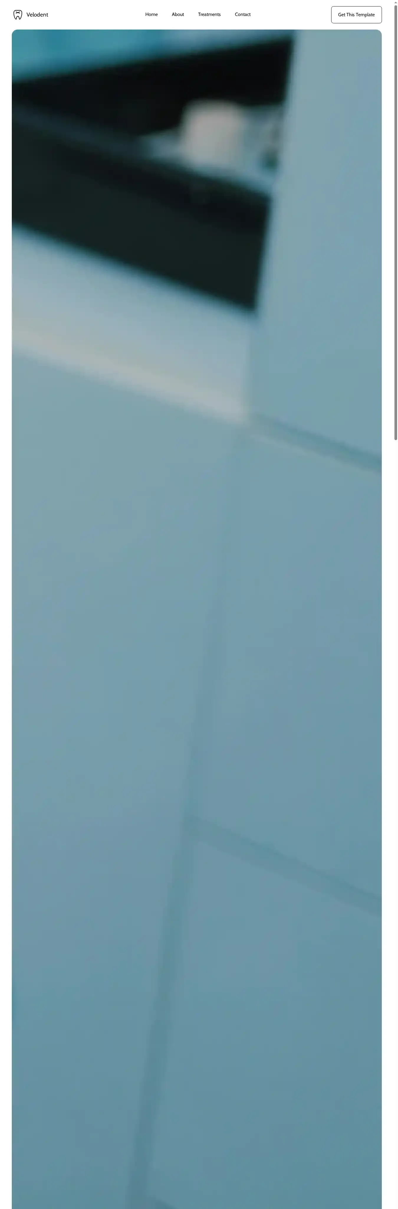 Velodent home page on desktop