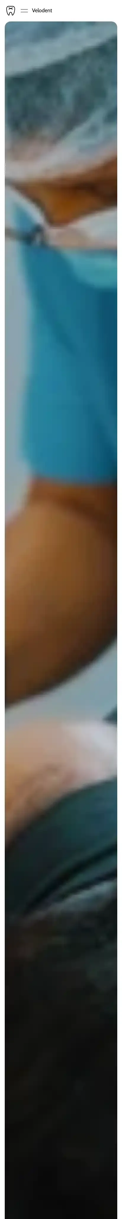 Velodent home page on mobile