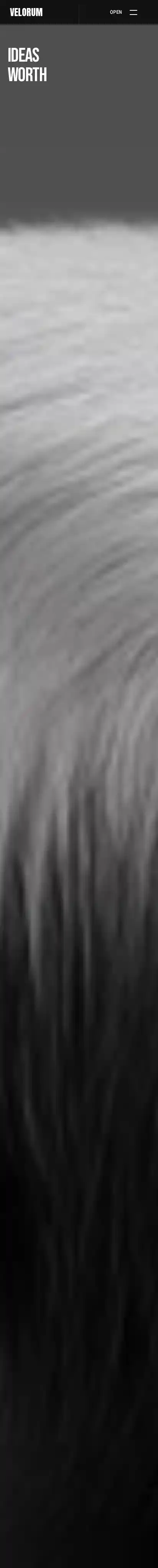 Velorum home page on mobile