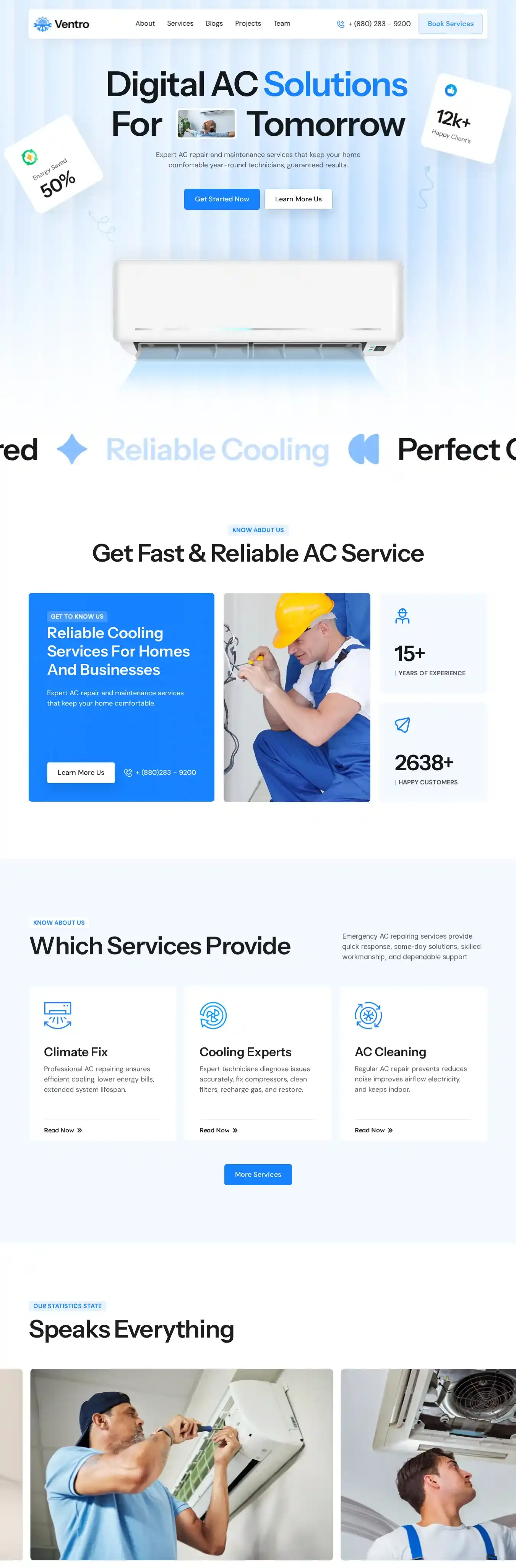 Ventrox home page on desktop