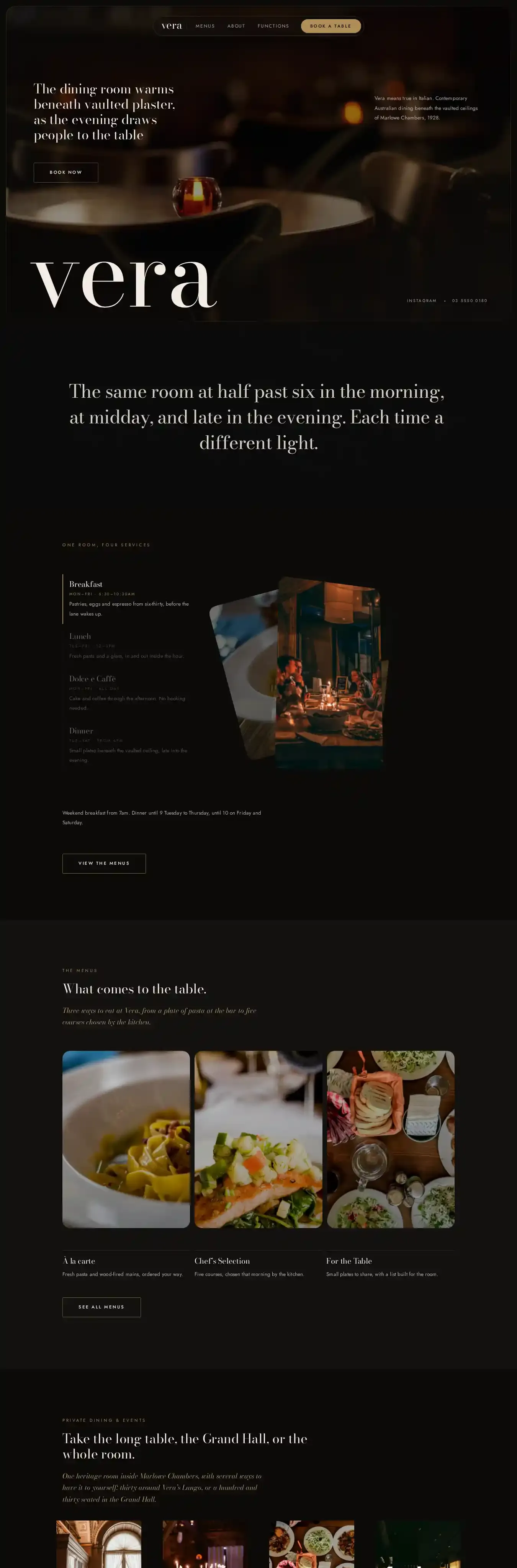 Veraa home page on desktop