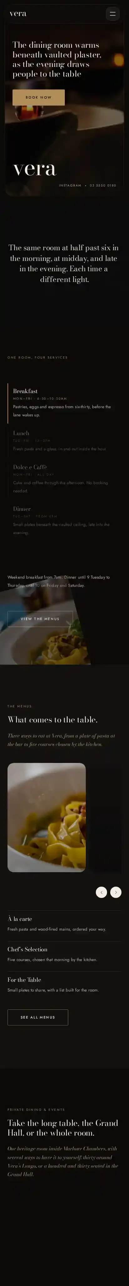 Veraa home page on mobile
