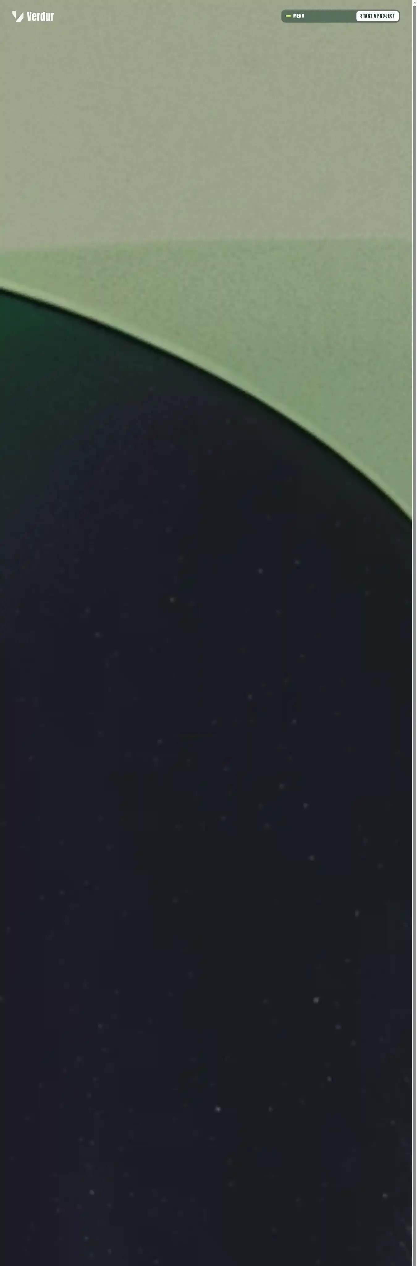 Verdur home page on desktop