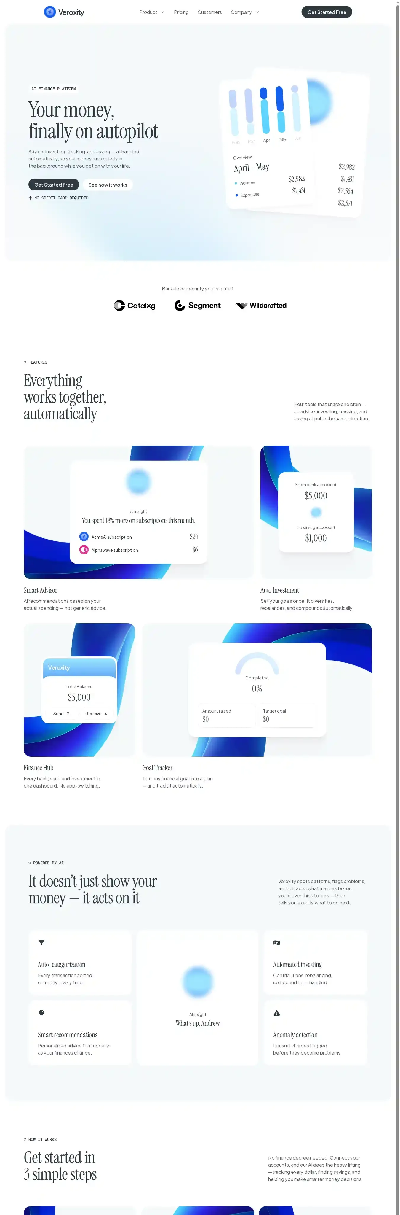 Veroxity home page on desktop
