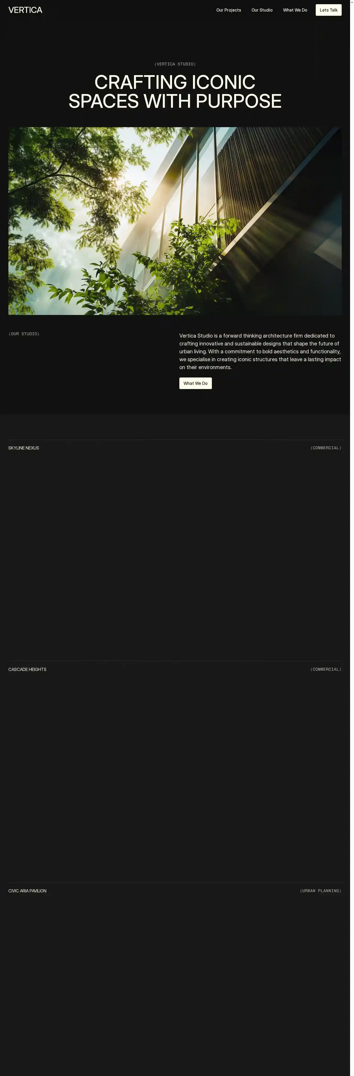 Vertica home page on desktop