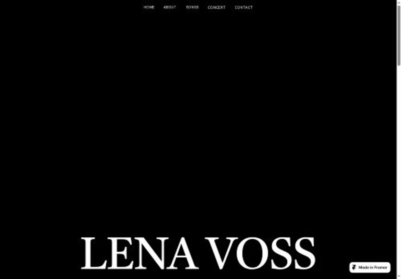 VESPER MUSIC home page on desktop